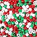 Blulu 1000 Pieces Christmas Plastic Pony Beads Assorted Opaque Pony Christmas Round Beads with Storage Box for Home Decor Craft, 3 Colors