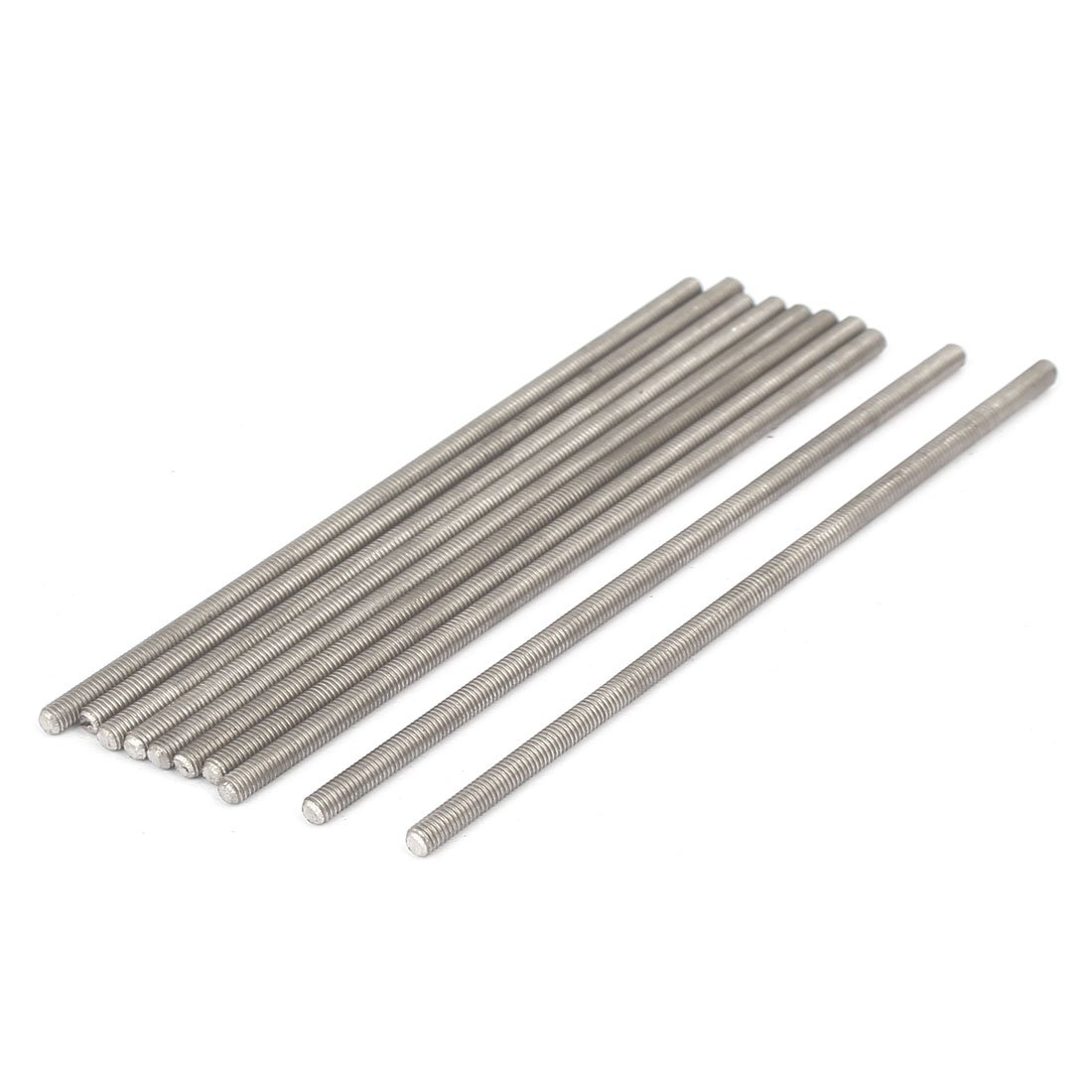 Sourcingmap M3 x 90mm 0.5mm Pitch 304 Stainless Steel Fully Threaded Rods Silver Tone 10 Pcs