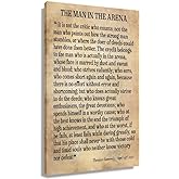 The Man In The Arena Framed Poster Inspirational Wall Art Prints Modern Vintage Pictures Canvas Motivational Quotes Wall Decor For Bedroom Framed (12x18 inch)