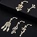 CABBE 5pcs 14G Dangle Belly Button Rings Anchor Surgical Steel Set Navel Barbell for Women Girls Body Piercing Jewelry