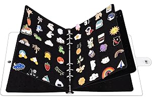 WANSHUI 5 Pages A5 Enamel Pin Display Book, Pins Collection Storage Organizer Book,Clear PVC Cover, Portable Travel Pin Display Book for Brooch Collectors (Not Include Accessories).Black
