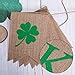 Tatuo Lucky Banner Irish Four Leaf Clover Banner Shamrock Burlap Banner Garland St. Patrick's Day Decorations