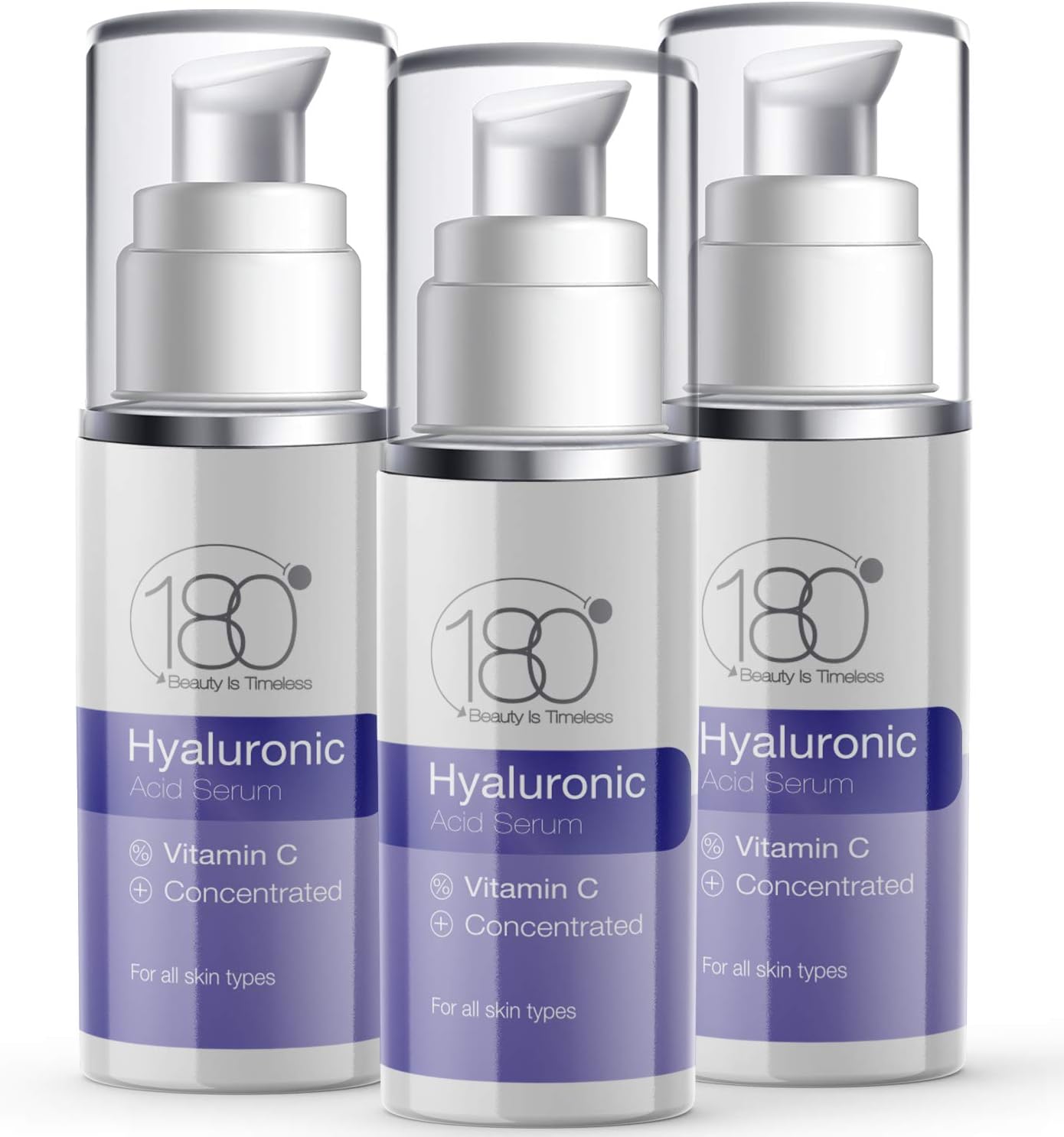 Hyaluronic Acid Serum for Face - Pack Of 3-180 Cosmetics - Face Lift Skin Serum for Face and Eyes - Pure Hyaluronic Acid - Hydrating Serum - Anti Aging - Anti Wrinkle - Wrinkles and Fine Lines