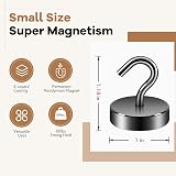 Neosmuk 60lb Extra Strong Magnetic Hook Pack of 6 Gunmetal view 5