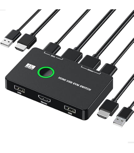 TECKEEN 2 em 2 saídas 8K @60Hz 4K @120Hz Displayport KVM Switch