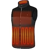 DEOLAX Men's Heated Vest with USB-C Rechargeable Battery Lightweight Waterpoor Soft Shell Quilted Heating Vest for Men