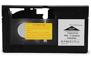 VHS C Cassette Adapter, Compatible with VHS C SVHS Camcorders, Motorized VHS Cassette Converter, for Playback and Recording, 