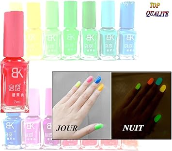 Vernis à Ongles Rose Fushia Phosphorescent Brille La Nuit Fluorescent Uv