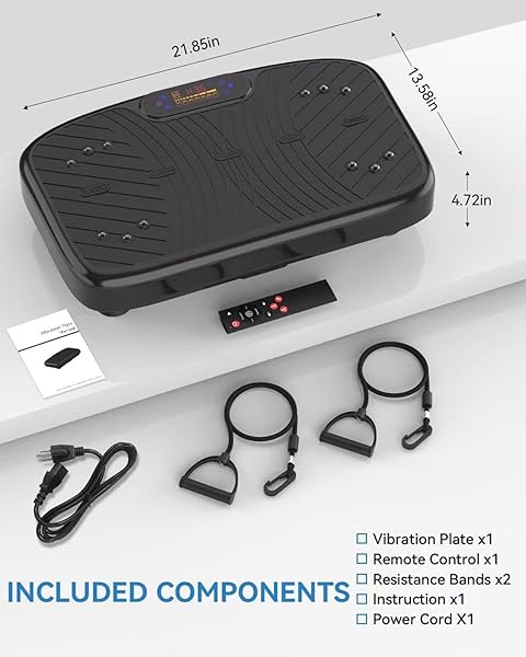 GDCOO VIBRATION PLATE EXERCISE MACHINE, VIBRATING PLATE PLATFORM FOR LYMPHATIC DRAINAGE WITH 200 ADJUSTABLE SPEEDS, POWER VIBRATION PLATE FOR WEIGHT LOSS & FITNESS, SUPPORTS MAX WEIGHT 450 LBS