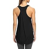 Bestisun Workout Yoga Athletic Shirts Racerback Long Tank Tops Loose fit for Women