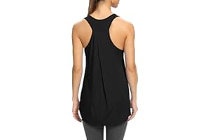 Bestisun Workout Yoga Athletic Shirts Racerback Long Tank Tops Loose fit for Women
