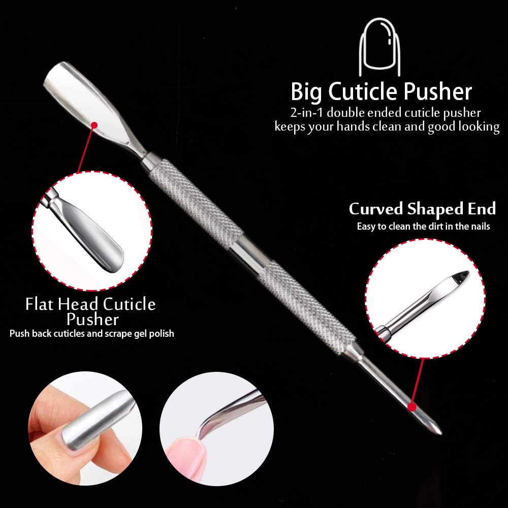 Cuticle Pusher and Cutter, YGDZ 3PCS Stainless Steel Manicure Pedicure Remover Tools Metal Cuticle Peeler Scraper for Fingernails and Toenails: Beauty