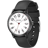 Beeasy Waterproof Nurse Watch - 38mm Analog Watch with 12/24 Time & Easy Read Luminous Dial, Soft Silicone Band for Comfort, Silent Second Hand Nursing Watch for Student Nurses & Doctors