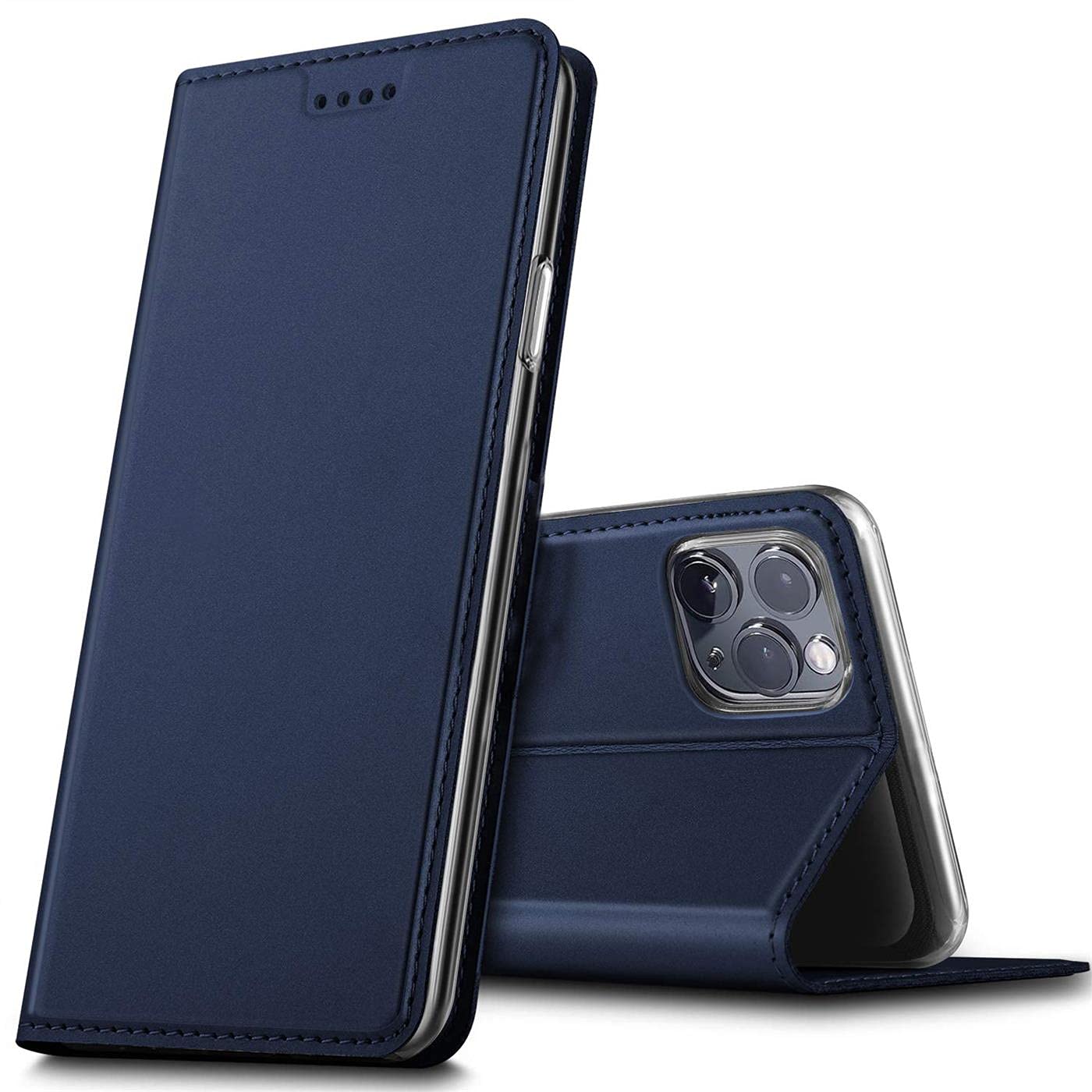 Verco Case compatible with Apple iPhone 11 Pro, Flip Wallet Cover with Magnetic Closure for iPhone 11 Pro Phone Case - blue