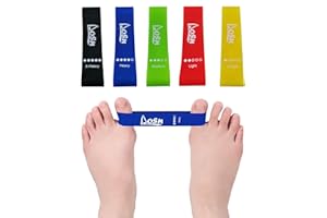 Toe Stretcher Bands - 5 Packs Toe Spacers for Bunion Correction, Hallux Valgus Corrector, Foot Stretcher Resistance Bands for
