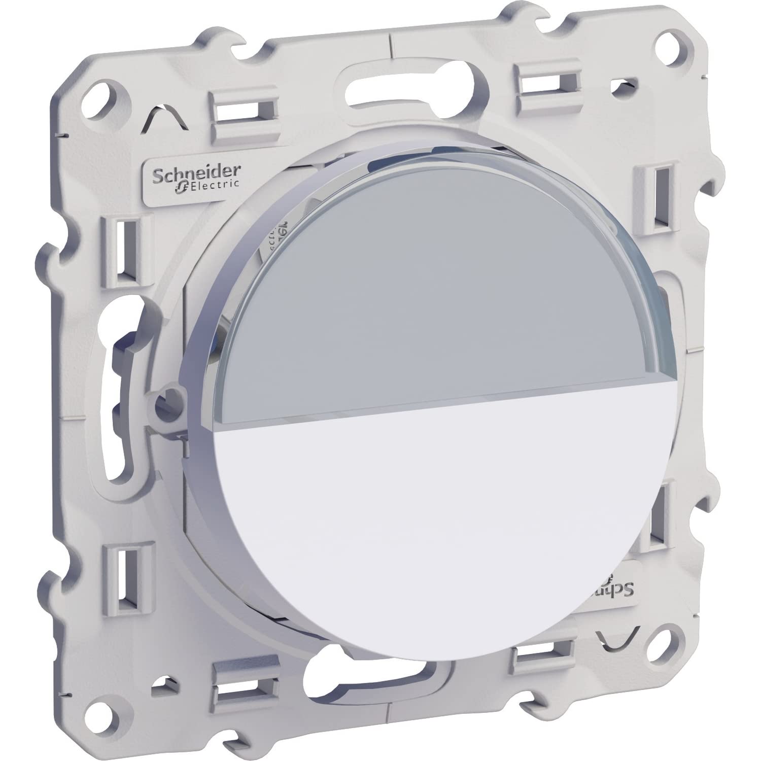 Odace Button with Label Holder, White, Screw-On