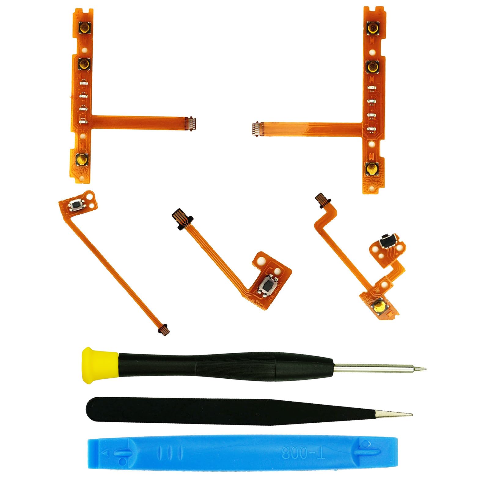 5 in1 Replacement Part Kit Button SL SR ZL ZR L Key Ribbon Flex Cable for Nintendo Switch Joy Con, For NS OLED Controller, Tools Included