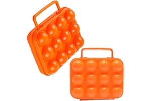 AMUSLESUR 2Pcs Plastic Egg Carrier Box with Stackable Feature for Outdoor Hiking and Refrigerator Storage