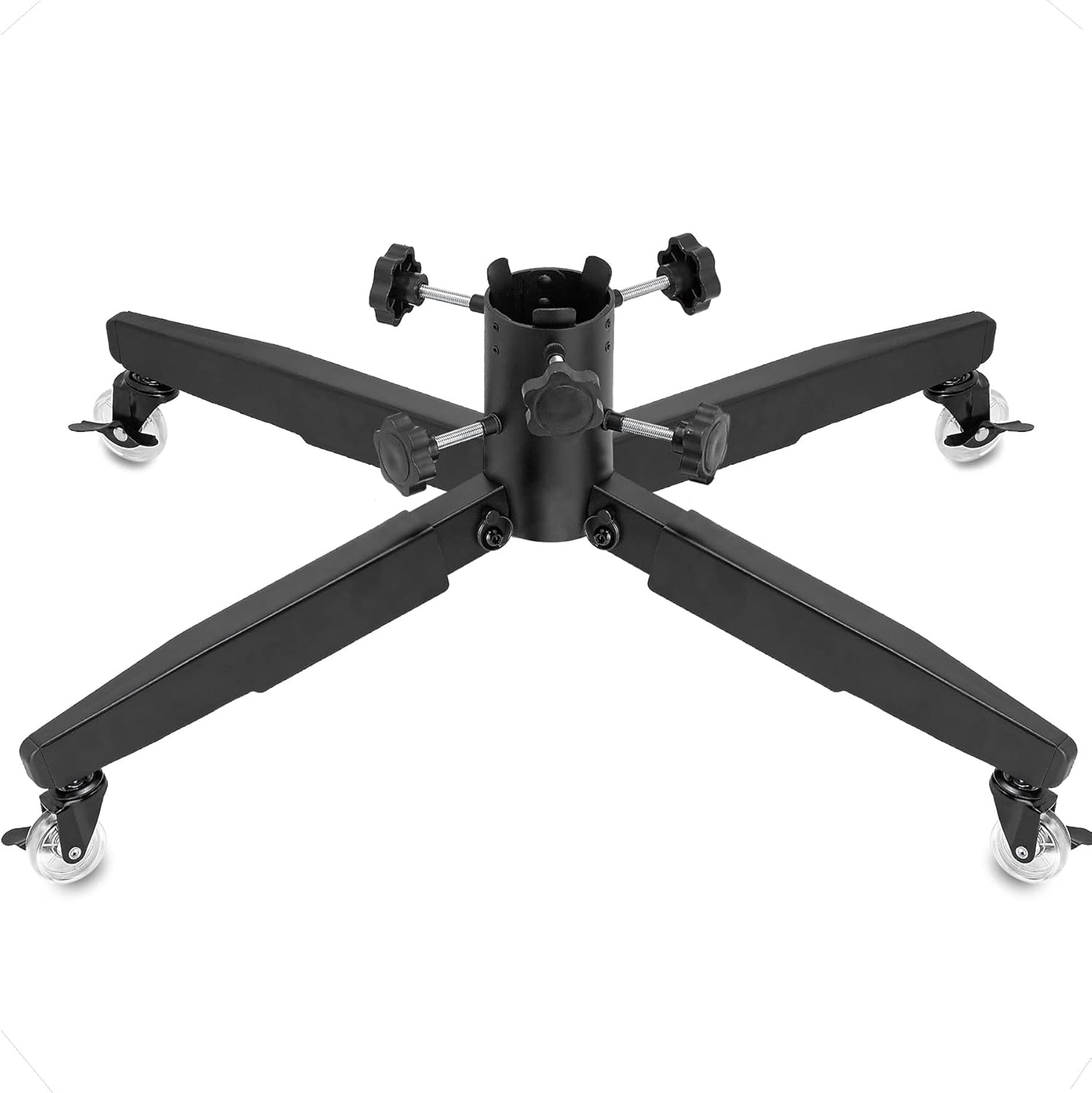 Tree Stands - Metal Rolling Christmas Tree Stand with Heavy-Duty Caster Wheels - Premium Stand Holds up to 12-Foot-Tall Artificial Xmas Trees Universal Adjustable Base - Compatible with Most Upright Tree Bags