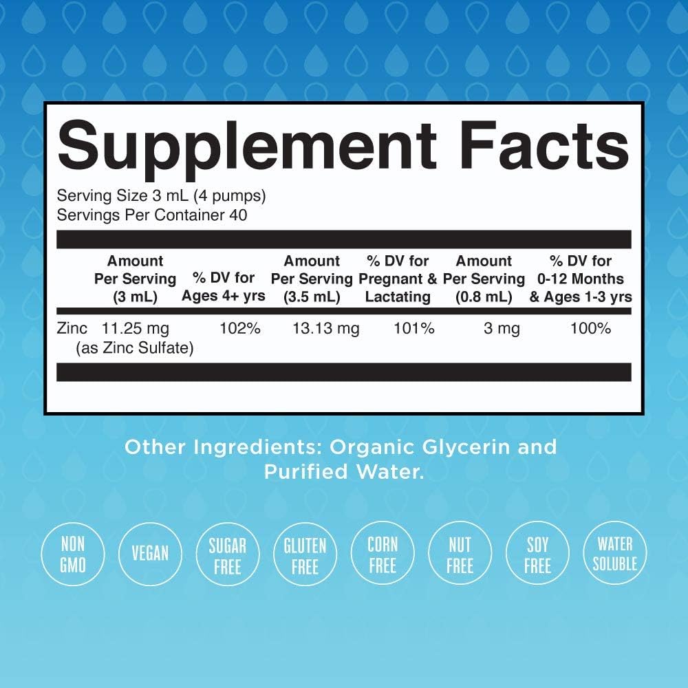 Vegan Liquid Zinc Sulfate by MaryRuth's 4oz | Organic Glycerin + Ionic Zinc Supplement Provides Immune Support | Pure Zinc | 4 Ounces: Health & Personal Care