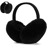 Berlune Winter Ear Muff for Women Fluffy Faux Rabbit Fur Warm Earmuff Cute Furry Foldable Ear Warmer For Outdoor Skiing Gift