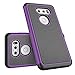 LG V30 Case, LG V30 Plus Cute Cover, Tekcoo [Tmajor] Shock Absorbing [Purple] Hybrid Combo Rubber Silicone & Plastic Scratch Resistant Sturdy Bumper Rugged Sturdy Grip Hard Protective Cases