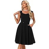 Allegra K Vintage 1950s Dress for Women's St Patrick's Day Retro Scoop Neck Cocktail Party Swing Dresses
