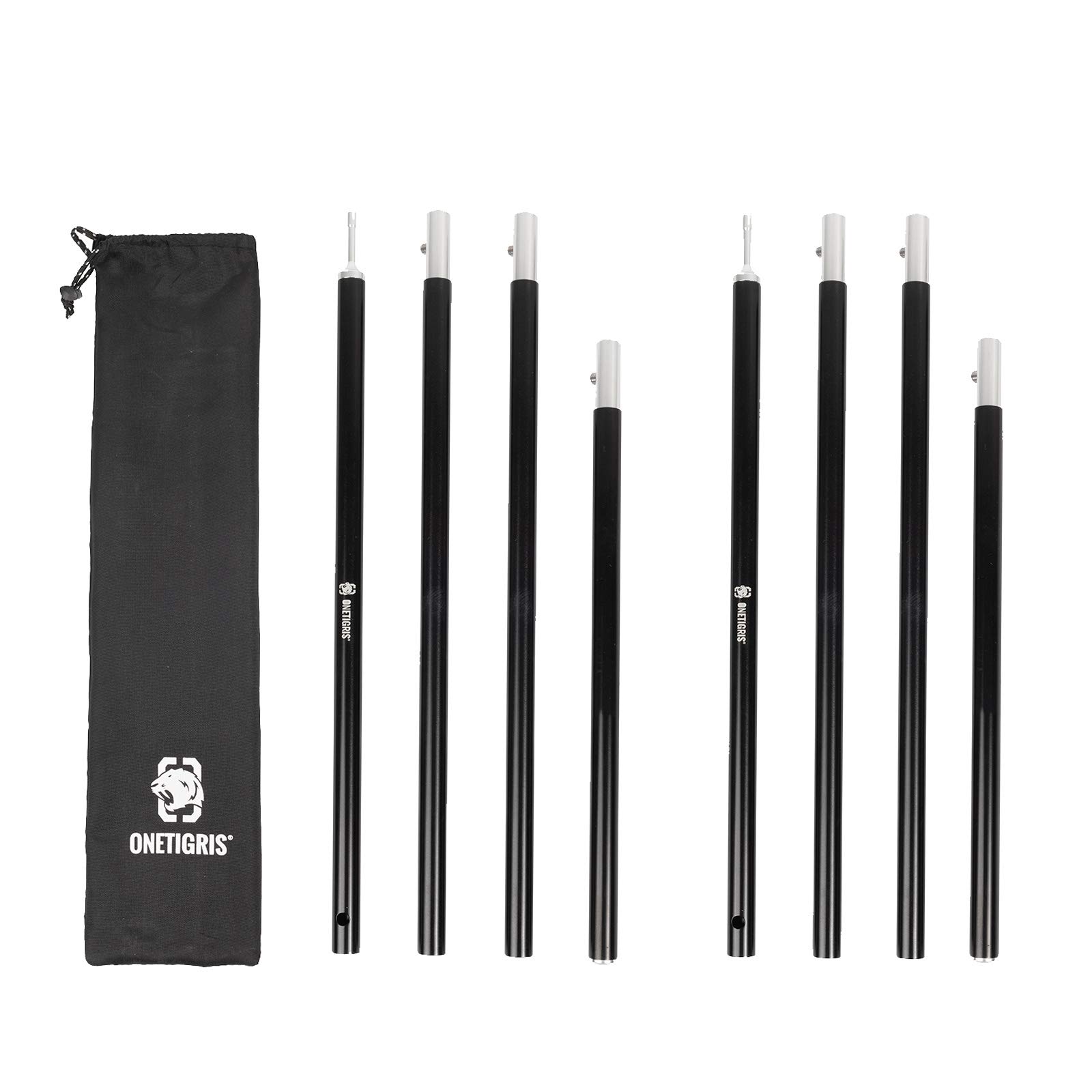 OneTigris Lightweight Tent Poles, 2pc/set, 7075 Aluminum Alloy, Adjustable & Extendable (160cm)