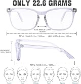 COOLOO Blue Light Blocking Glasses Anti Glare Lightweight TR90 Frames view 3