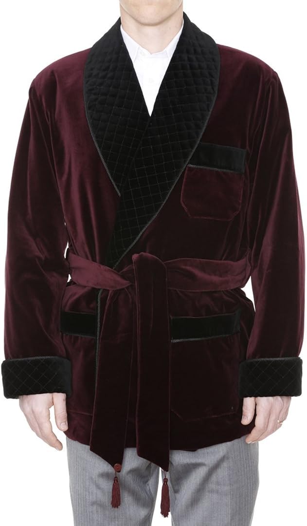 mens smoking jacket dressing gown uk
