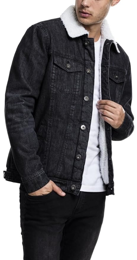 Urban Classics Herren Sherpa Denim Jacket Jeansjacke