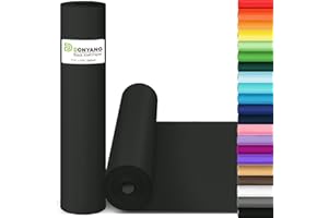 DONYANG Black Wrapping Paper, 17.6"x670" Construction Bulletin Board Paper Roll, Solid Color Art Craft Poster Drawing Paper for Men Boys Him, Father's Day Gift, Halloween Birthday Bouquet Flower Gift Wrap