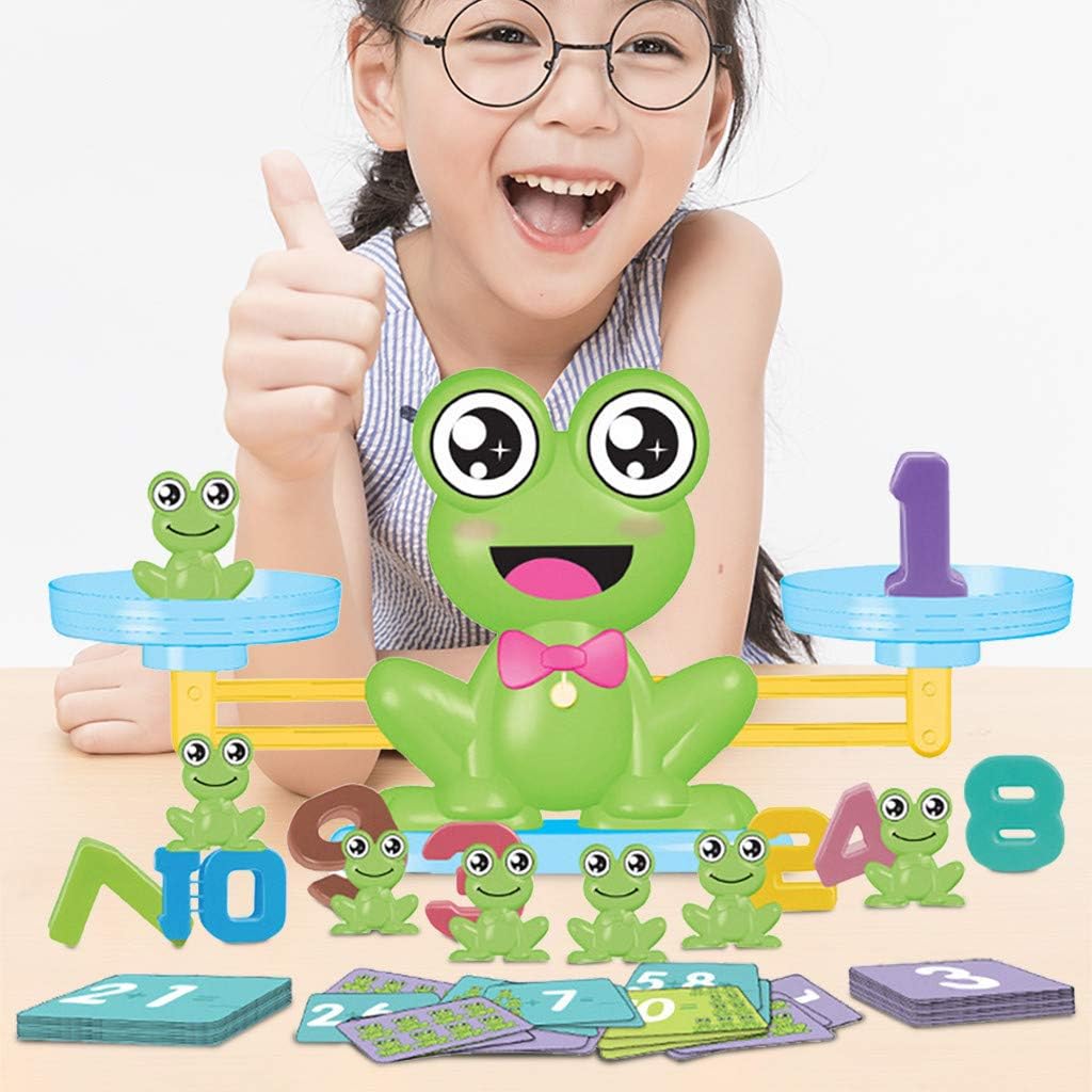 Skxinn Monkey/Frog/Pig/Dog Balance Game Scale Digital Addition and Subtraction Game Early Learning Pre-school Test…