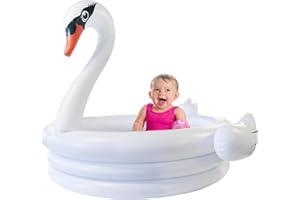 COCONUT FLOAT White Swan Inflatable Kid Pool, 48" Baby - Kids Blow Up Pools for Summer Outdoor Kid Swimming Toys for Boys & Girls Play Center Kiddy Inflatable Outdoor Swimming Pool for Toddler 1-3