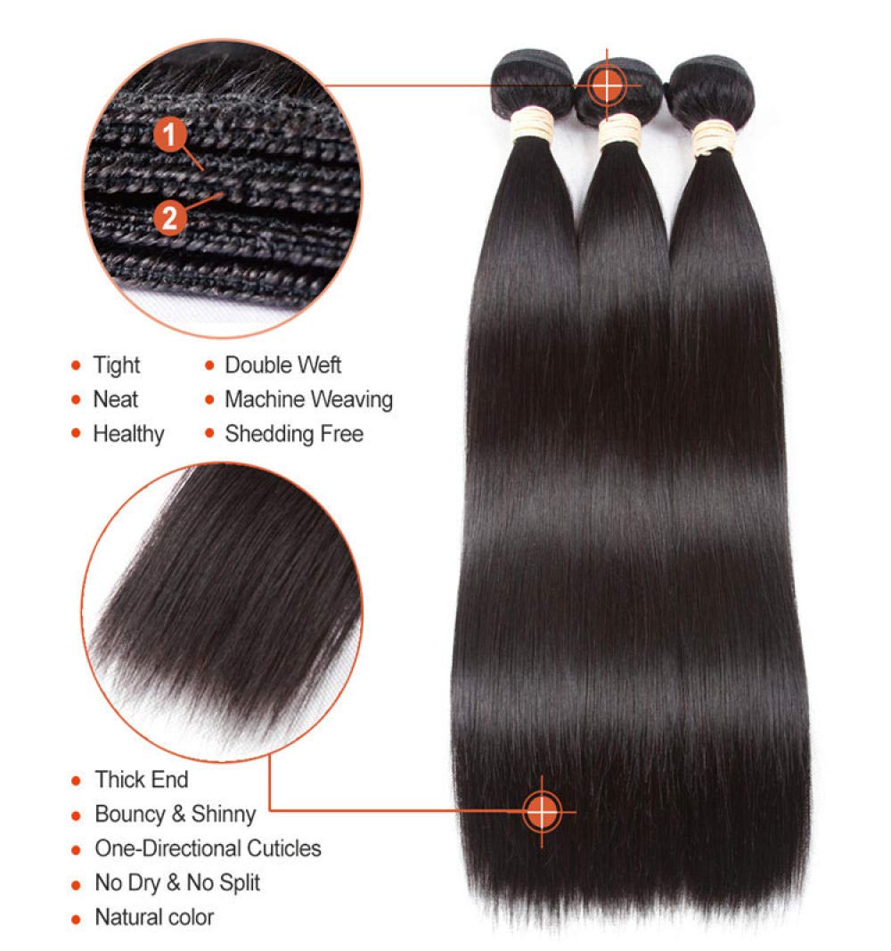 Amazon Com Wigm Straight Wave Natural Black Real Human Hair