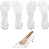 2 Pairs 3/4 Gel High Heel Inserts, Self-Adhesive Arch Support Cushions for Women, Comfortable Thin Insoles for Stilettos, Pumps, Sandals, and Flats (Transparent)