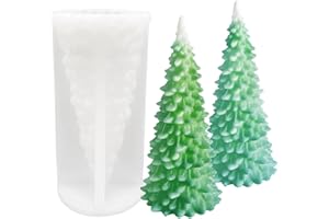 PEVOGON Large Size Christmas Tree Candle Mold for Candle Making, 3D Xmas Silicone Mold for Resin Casting DIY Plaster Polymer Clay Home Decoration