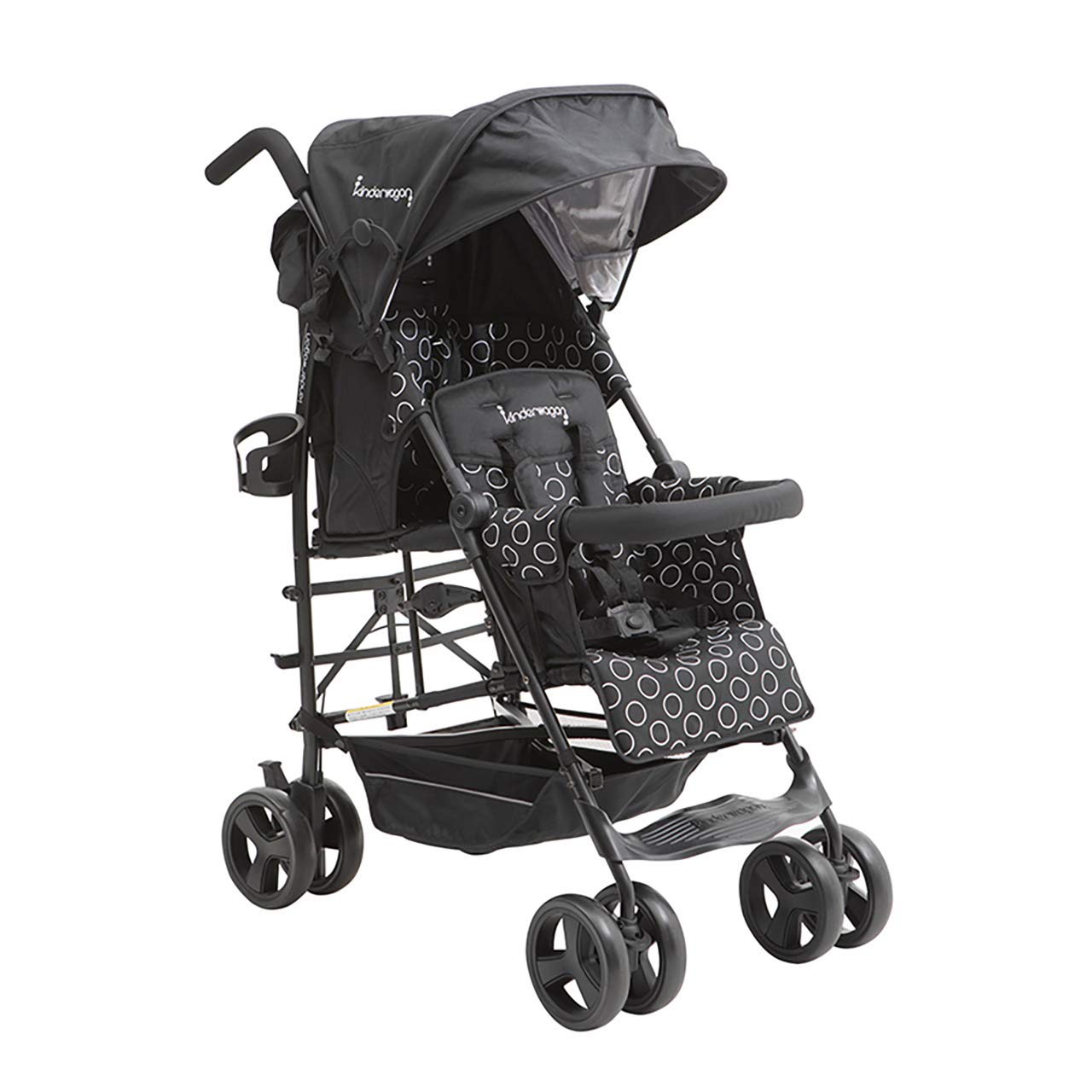 日本育児 kinderwagon DUOシティHOPII ブラック レインカバー付 軽量コンパクトな二人乗りべビーカー 3か月~商品画像