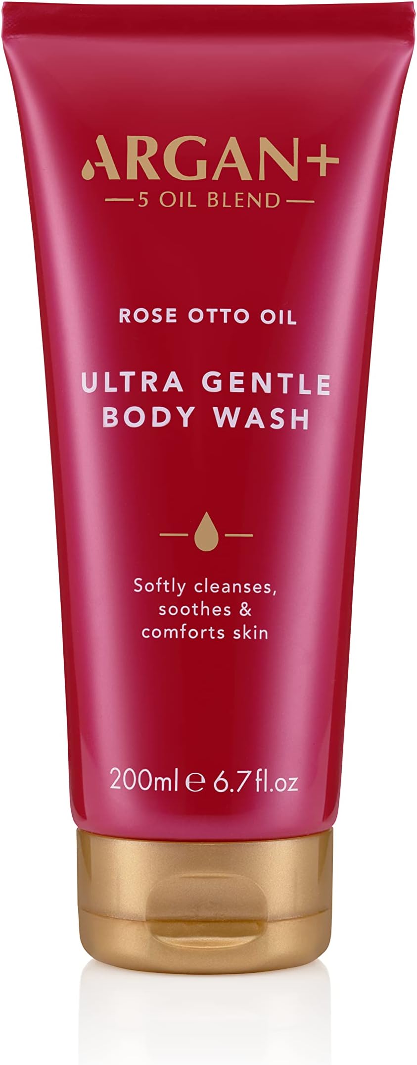 Argan+ Ultra Gentle Body Wash Rose Otto Oil 200ml Vegan Shower Gel