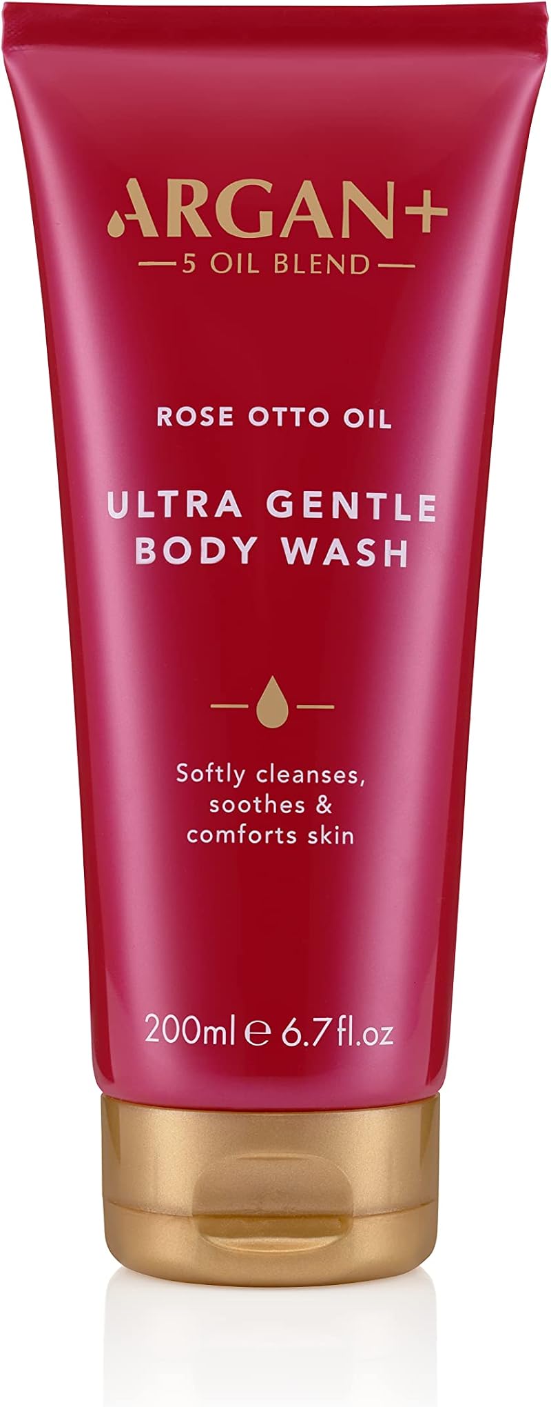 Argan+ Ultra Gentle Body Wash Rose Otto Oil 200ml Vegan Shower Gel