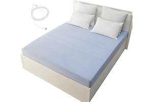 F FINEC Grounding Sheets for Earthing King Size, Fitted Earthing Sheets Grounding Fitted Sheet for Improving Sleep, Better Working and Help with Anxiety, Organic Cotton & Silver Fiber, Blue