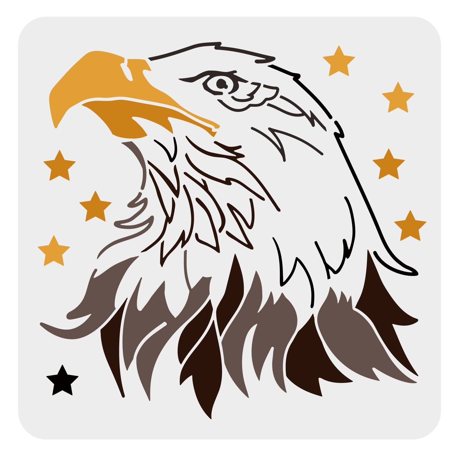FINGERINSPIRE Eagle Stencil - 30x30cm Reusable Bald Eagle Head Stencil for Painting on Wall, Canvas, Furniture and Paper