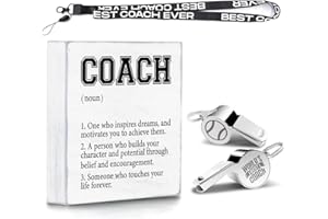 FKOVCDY Coach Gifts, Whistle for Coaches, Whistle Emergency, Wood Box SignWorld’s Best Coach.