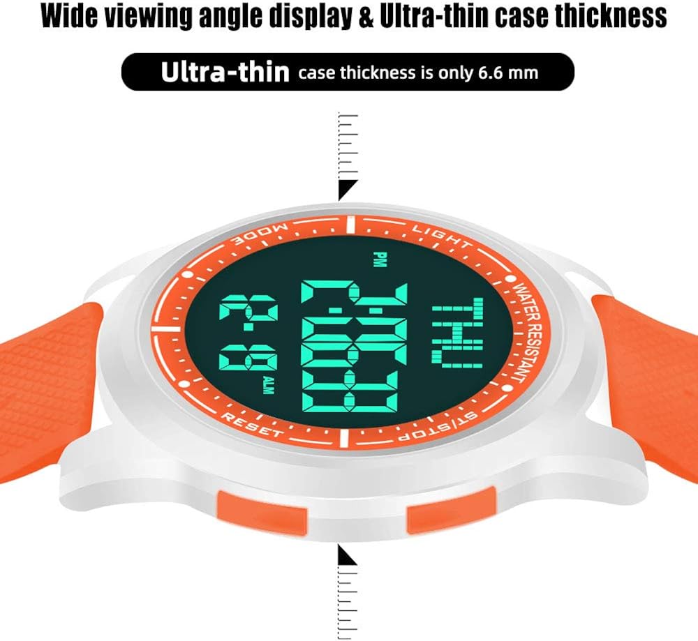WIFORT Women Digital Sports Watch Ultra-Thin and Wide Angle Vision Design, 5ATM Swimming Waterproof - Image 5