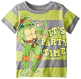 Teenage Mutant Ninja Turtles Little Boys' Toddler Short Sleeve Raglan T-Shirt, Green/Grey, 2T