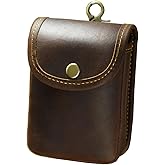 Holster Pouch, Leather Double Deck Playing Card Case Fits Poker and Bridge Size Cards, Durable Leather EDC Waist Bag for Coins, Car Keys, Headphones
