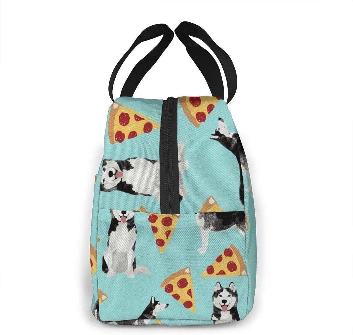 FZDB Bolsa de almuerzo de neopreno para pizza Husky Fiambrera aislada