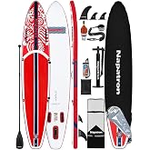 Napatron Inflatable Paddle Board, 10'6" Ultra Lightweight SUP with Adjustable Paddle, Anti-Slip Deck,Coiled Leash &amp; Carry Bag,Stable All-Around Stand Up Paddle Board for Adults