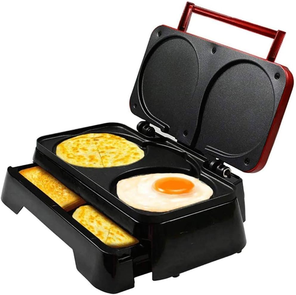 Waffle Multifunctional Hamburger Maker,Sandwich And Waffle Maker With Non-Stick,Easy Clean Plates,Automatic Temperature Control,550 W