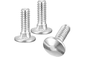 uxcell 1/4-20x3/4 Carriage Bolt, 10pcs Round Head Square Neck Screws, 304 Stainless Steel, Fully Threaded, Silver
